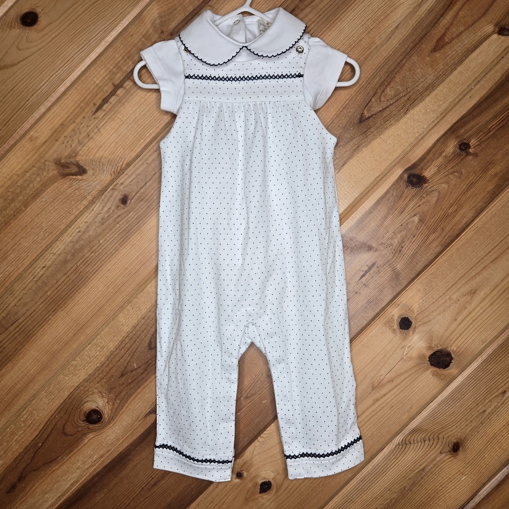 Kate Spade Baby Polka Dot Romper 9 Months Cotton Two Piece EUC